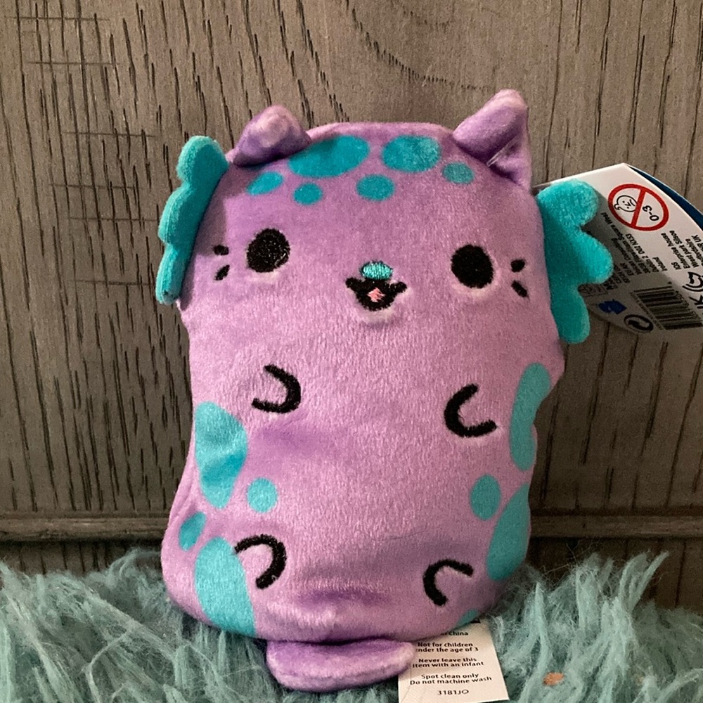 Purple and Teal Plush Toy cats vs pickles